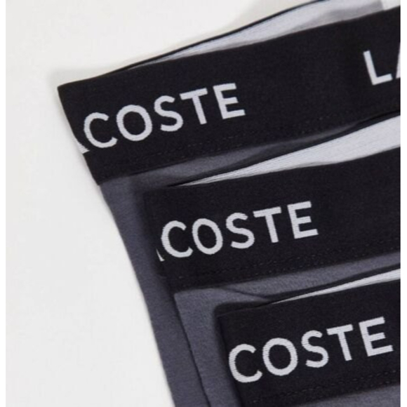 Lacoste 3-Pack Casual Cotton Stretch Men's Boxers Trunks Large Grey Underwear - Picture 9 of 9